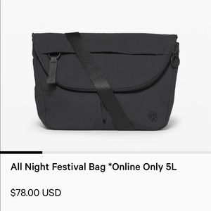 lululemon all night festival bag